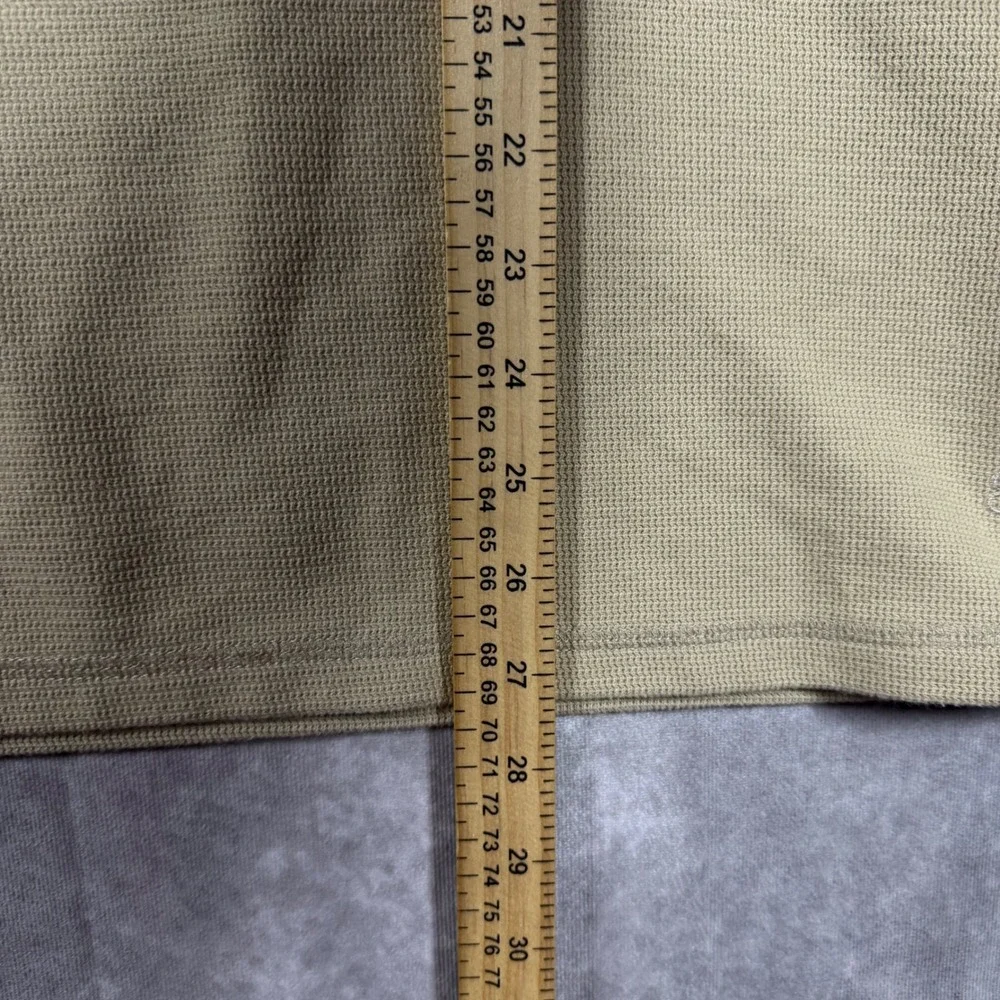 Banana Republic Mens Large Tan Khaki Thermal Knit Long Sleeve Crew Neck Shirt